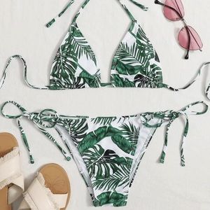 Tropical triangle bikini bathing suit SHEIN